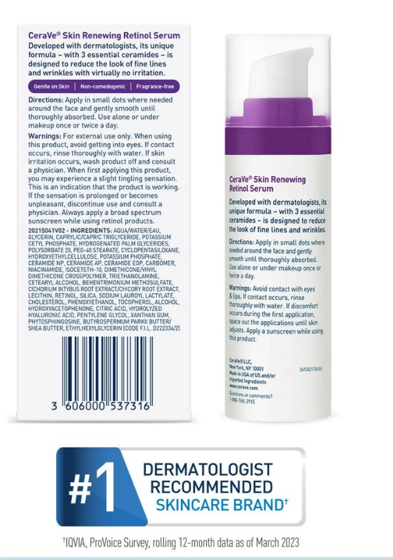 Skin Renewing Retinol Serum Anti-aging Face Serum for Wrinkles & Fine Lines 1 fl oz
