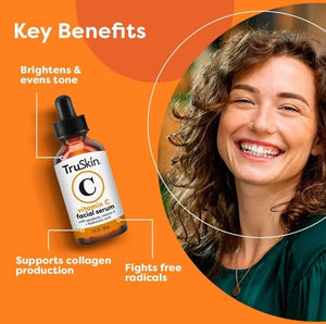 Vitamin C Facial Serum, Anti-Aging Blend for Brighter-Looking Skin with Soothing Squalane, 1 fl oz
